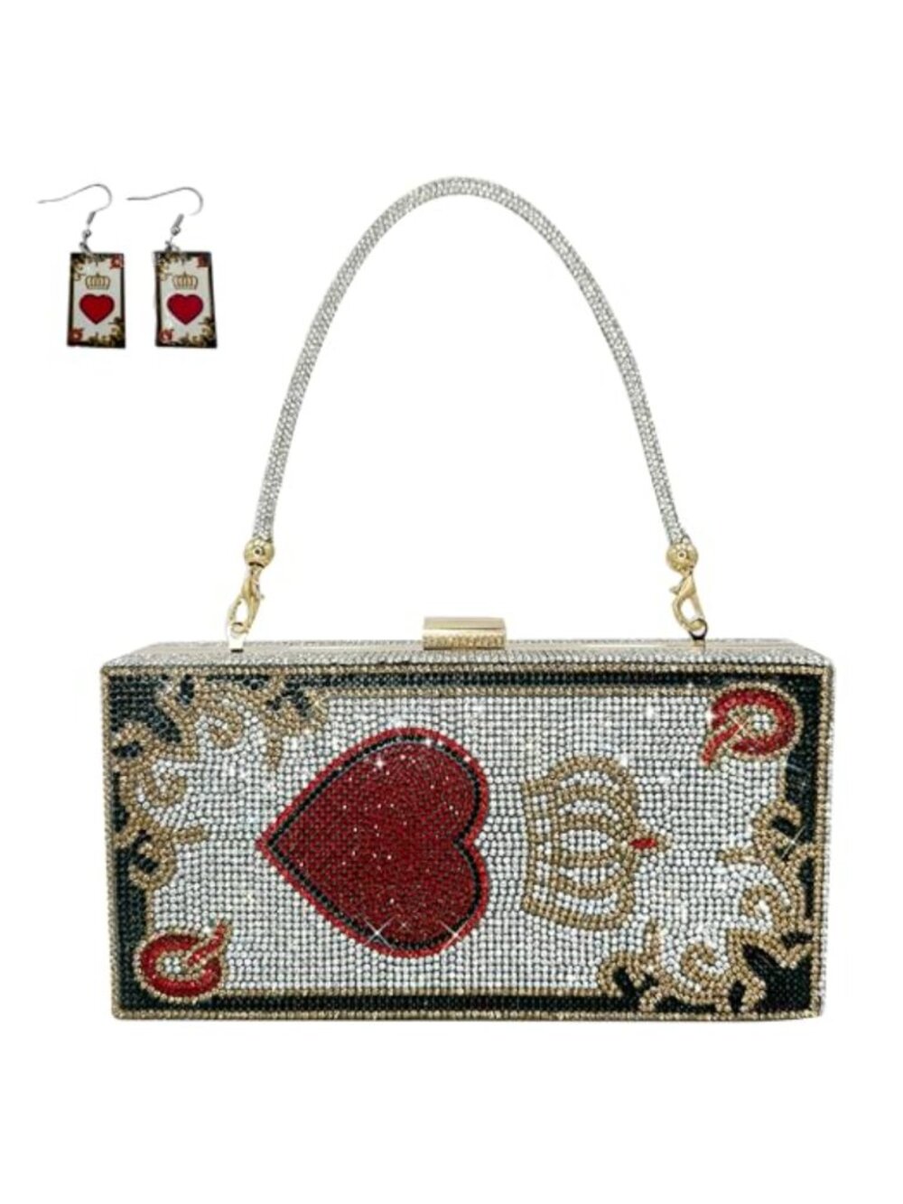 Diamond Crystal Evening Clutch Purse Minaudiere Chain Strap Handbag